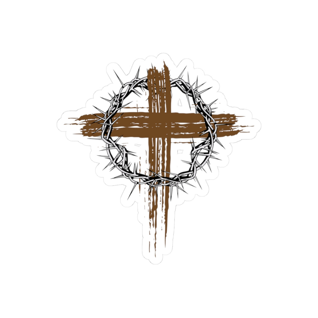 Cross & Crown of Thorns Sticker