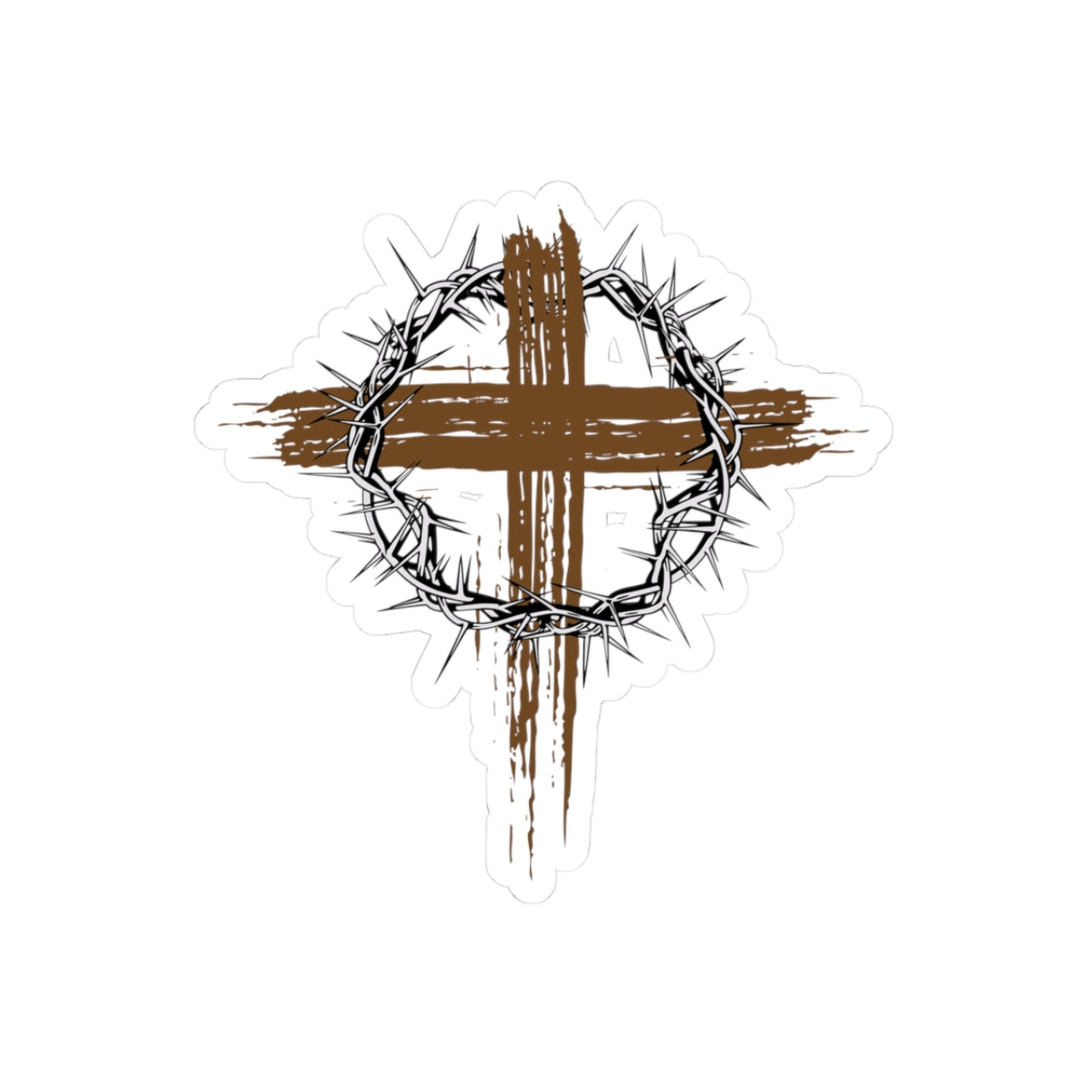 Cross & Crown of Thorns Sticker