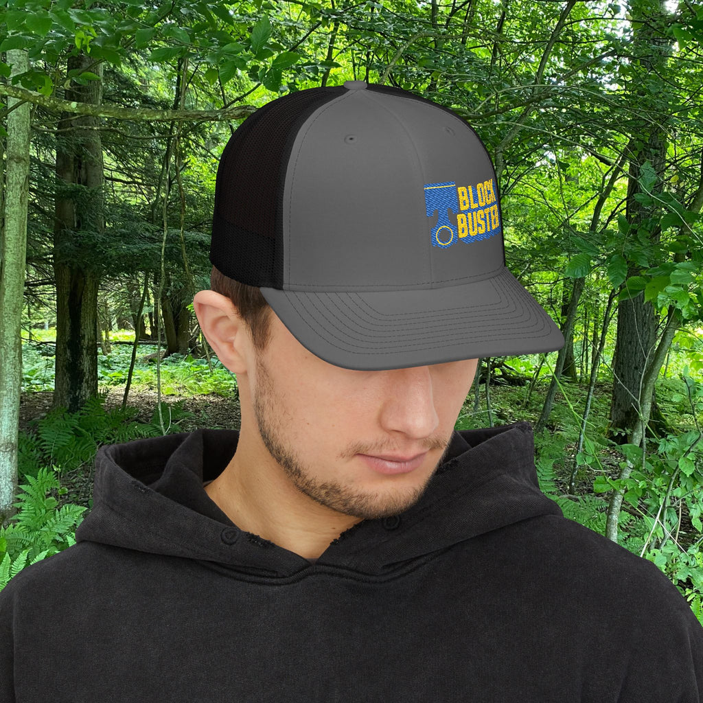 Retro Blockbuster Snapback Trucker Cap, Vintage Hat for Movie Lovers, Adjustable Cap, Fun Gift for Film Buffs, Unique Embroidered Gear