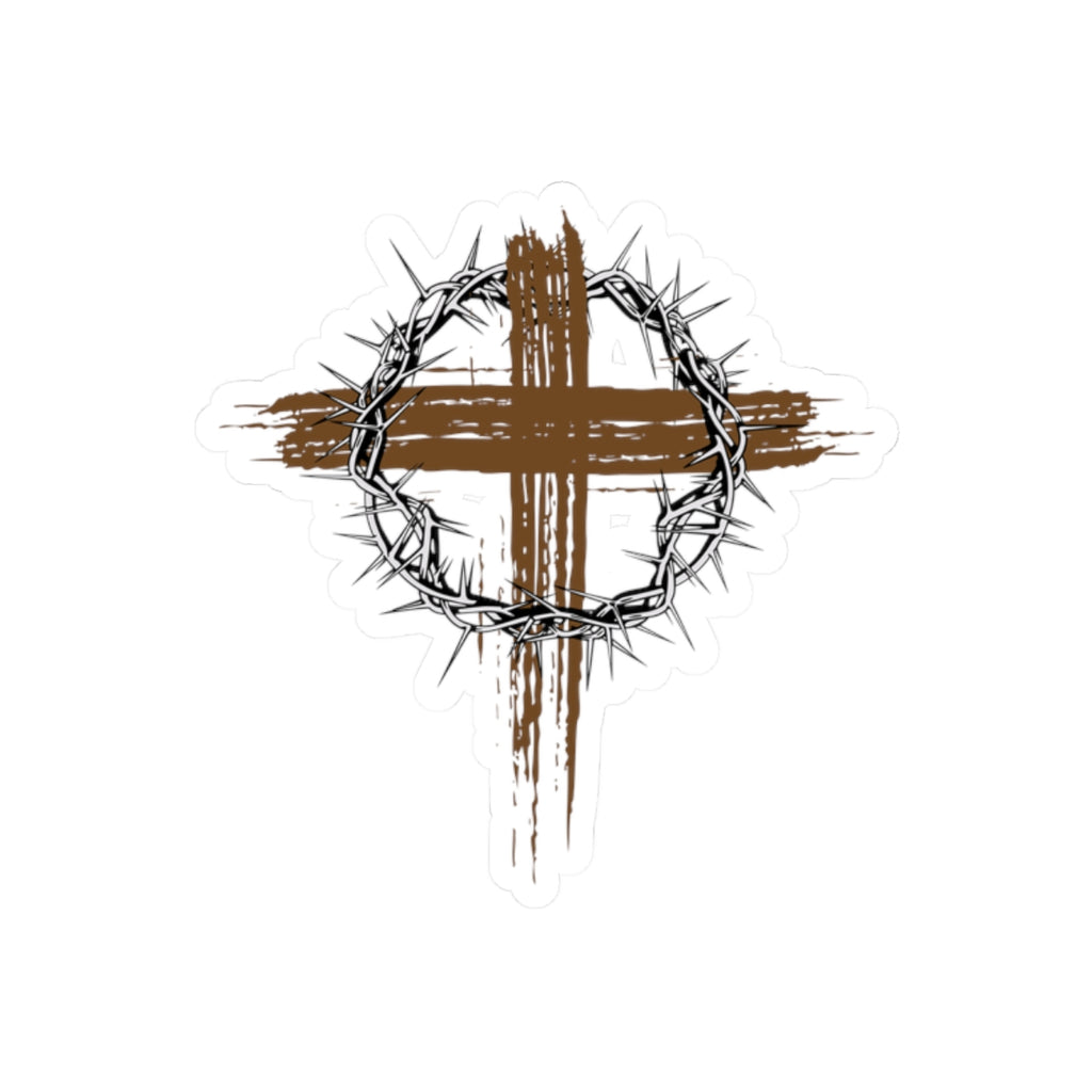 Cross & Crown of Thorns Sticker